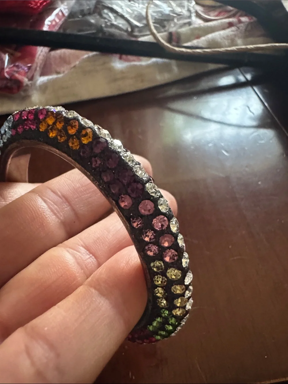 Multicolor Crystal Embellished Women's Bangle